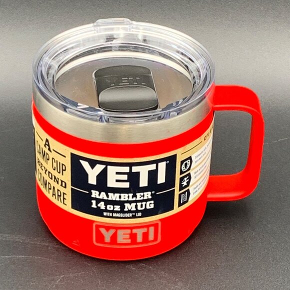 Yeti Other - Yeti Rambler 14oz Mug MagSlider Lid Rescue Red Stainless Steel Small Dent READ